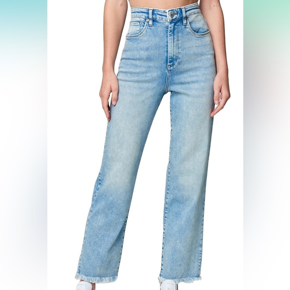 BLANK NYC  NWT ribcage straight leg denim jeans light wash‎ relax fit sz 26 - Picture 2 of 12